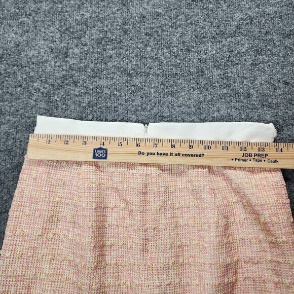 Walter Baker Priscilla Pencil Skirt Pink White Catalina Tweed Gold Chain Size 6 - Picture 11 of 13